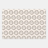 Modern Wildflower Krans Script Kerstpatroon Inpakpapier Vel (Voorkant 3)