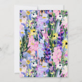 Modern Wildflower Meadow Bridal Shower Purple Kaart (Achterkant)
