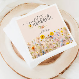 Modern Wildflower Meisje 1e Verjaardag Servet