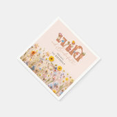 Modern Wildflower Meisje 1e Verjaardag Servet (Hoek)