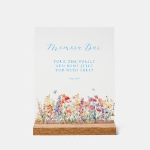 Modern, Wildflower Momosa Bar Baby shower Acryl Bord
