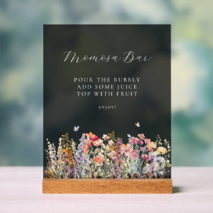 Modern, Wildflower Momosa Bar Baby shower Acryl Bord