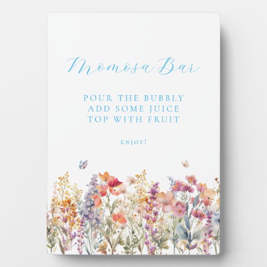 Modern, Wildflower Momosa Bar Baby shower Fotoplaat (voorkant)