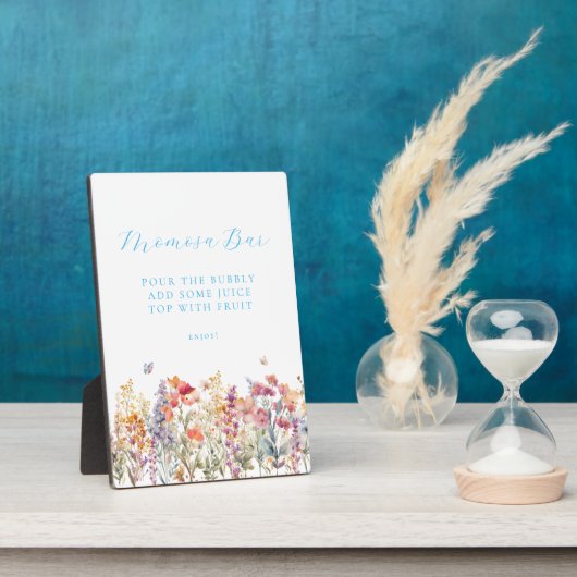 Modern, Wildflower Momosa Bar Baby shower Fotoplaat (Zijkant)