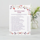 Modern Wildflower Newlywed Bridal Shower Game (Staand voorkant)
