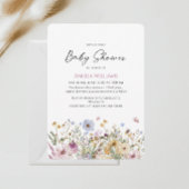 Modern Wildflower Pastel Baby shower Kaart