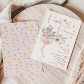 Modern Wildflower Pearl en Prosecco Vrijgezellenfe Kaart