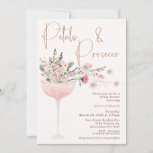 Modern Wildflower Petal en Prosecco Vrijgezellenfe Kaart (Voorkant)