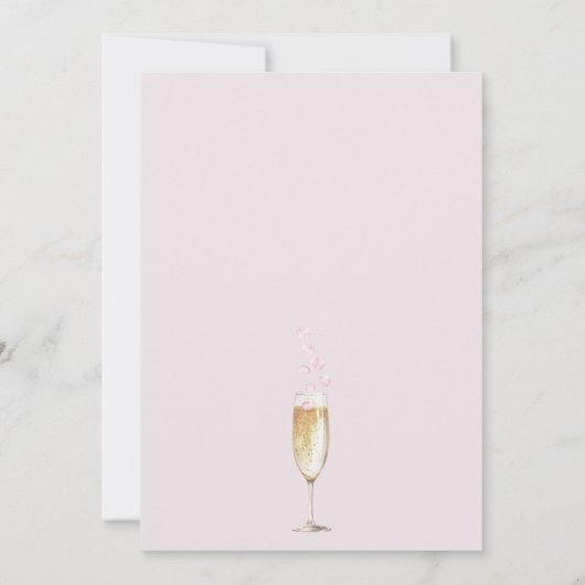 Modern Wildflower Petal en Prosecco Vrijgezellenfe Kaart (Achterkant)