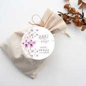 Modern Wildflower Ruby Roos Vrijgezellenfeest Stic Ronde Sticker