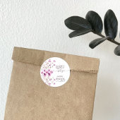 Modern Wildflower Ruby Roos Vrijgezellenfeest Stic Ronde Sticker