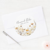 Modern Wildflower Script Ronde Sticker (Envelop)