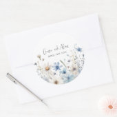 Modern Wildflower Script Ronde Sticker (Envelop)