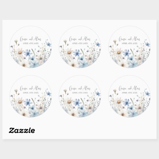 Modern Wildflower Script Ronde Sticker (Vel)