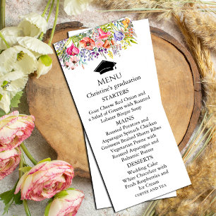Modern Wildflower Spring Menu Afstuderen Kaart