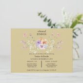 Modern wildflower spring wedding Dinner Invitation Kaart (Staand voorkant)
