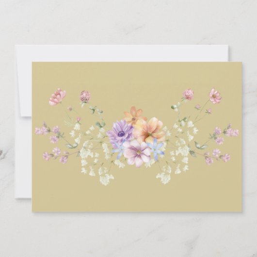 Modern wildflower spring wedding Dinner Invitation Kaart (Achterkant)