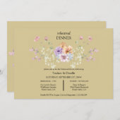 Modern wildflower spring wedding Dinner Invitation Kaart (Voorkant / Achterkant)