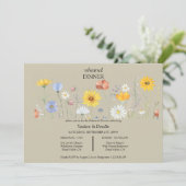 Modern wildflower spring wedding Dinner Invitation Kaart (Staand voorkant)