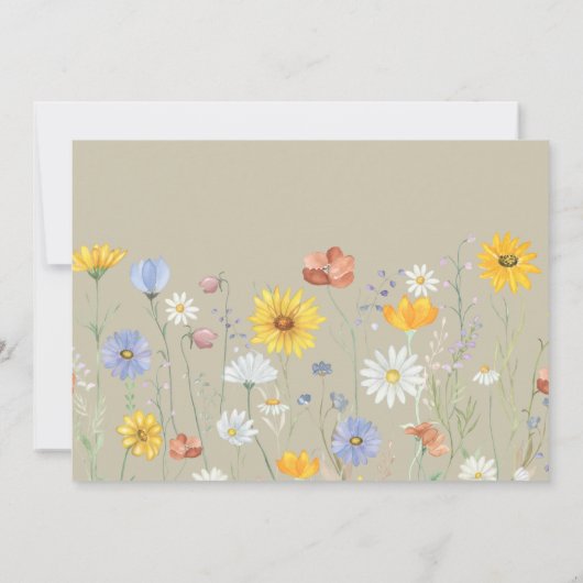Modern wildflower spring wedding Dinner Invitation Kaart (Achterkant)