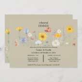 Modern wildflower spring wedding Dinner Invitation Kaart (Voorkant / Achterkant)