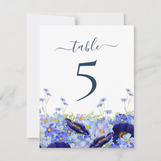 Modern Wildflower Trouwtafel nummer (Voorkant)