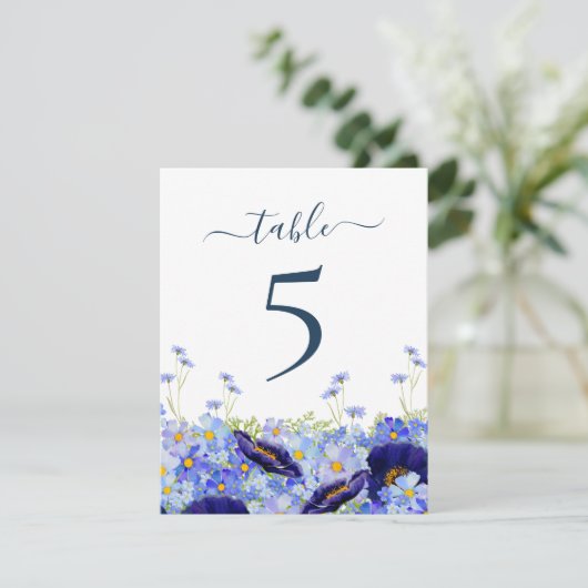 Modern Wildflower Trouwtafel nummer (Staand voorkant)