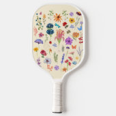 Modern wildflower watercolor  Pattern Custom Name  Pickleball Paddle (Achterkant)