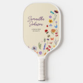 Modern wildflower watercolor  Pattern Custom Name  Pickleball Paddle (Voorkant)