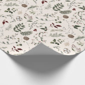 Modern Wildflower Waterverf kerstpatroon Cadeaupapier (Hoek)