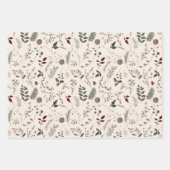 Modern Wildflower Waterverf kerstpatroon Inpakpapier Vel (Voorkant 2)