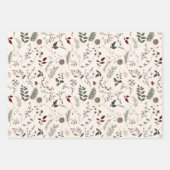 Modern Wildflower Waterverf kerstpatroon Inpakpapier Vel (Voorkant)