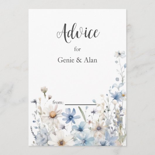 Modern Wildflower Wedding Advieskaart (Voorkant)