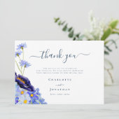 Modern Wildflower Wedding Bedankkaart (Staand voorkant)