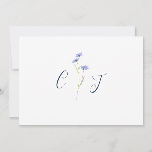 Modern Wildflower Wedding Bedankkaart (Achterkant)