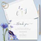 Modern Wildflower Wedding Bedankkaart