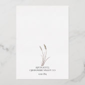 Modern Wildflower Wedding Folie Uitnodiging (Achterkant)