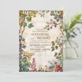 Modern Wildflower Wedding Kaart (Staand voorkant)