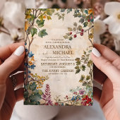 Modern Wildflower Wedding Kaart