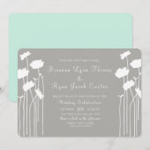 Modern Wildflower Wedding Kaart (Voorkant / Achterkant)