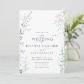 Modern Wildflower Wedding Kaart (Staand voorkant)