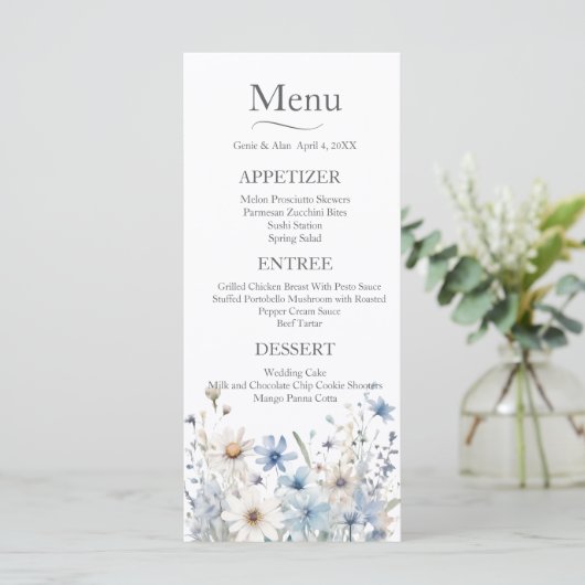 Modern Wildflower Wedding Menu (Staand voorkant)