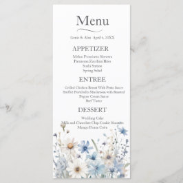 Modern Wildflower Wedding Menu