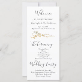 Modern Wildflower Wedding Programma