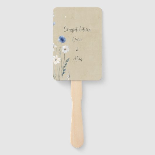 Modern Wildflower Wedding Programma Handwaaier (Achterkant)