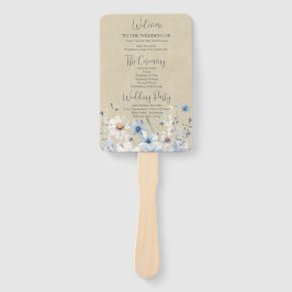 Modern Wildflower Wedding Programma Handwaaier