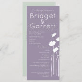 Modern Wildflower Wedding Programma Programmakaart (Voorkant / Achterkant)