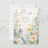 Modern Wildflower Wedding RSVP Kaartje (Voorkant)