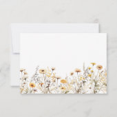 Modern Wildflower Wedding RSVP Kaartje (Achterkant)