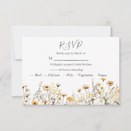 Modern Wildflower Wedding RSVP Kaartje